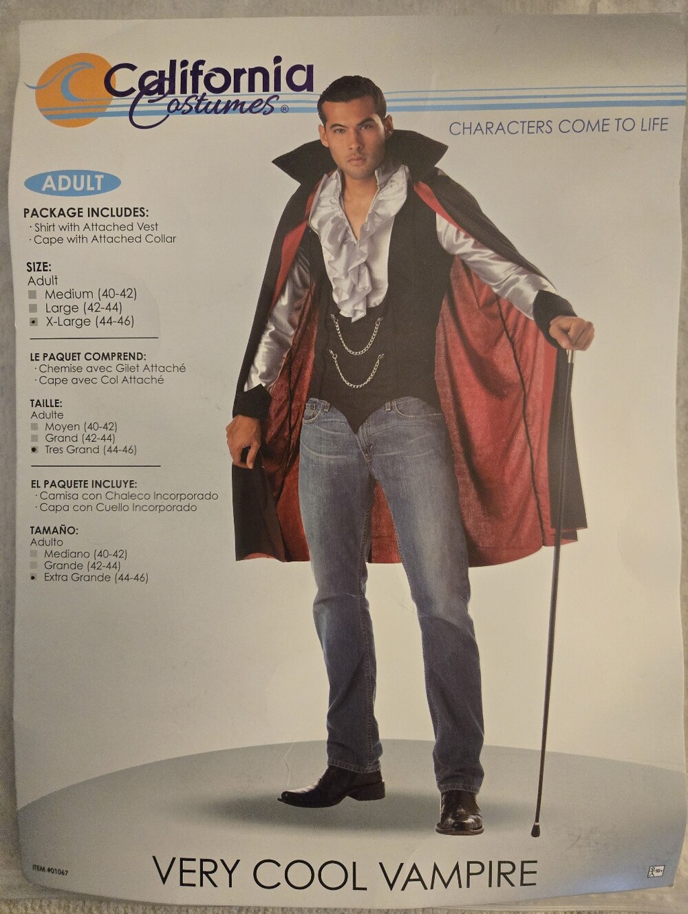California Costumes Very Cool Vampire Costume Size XL